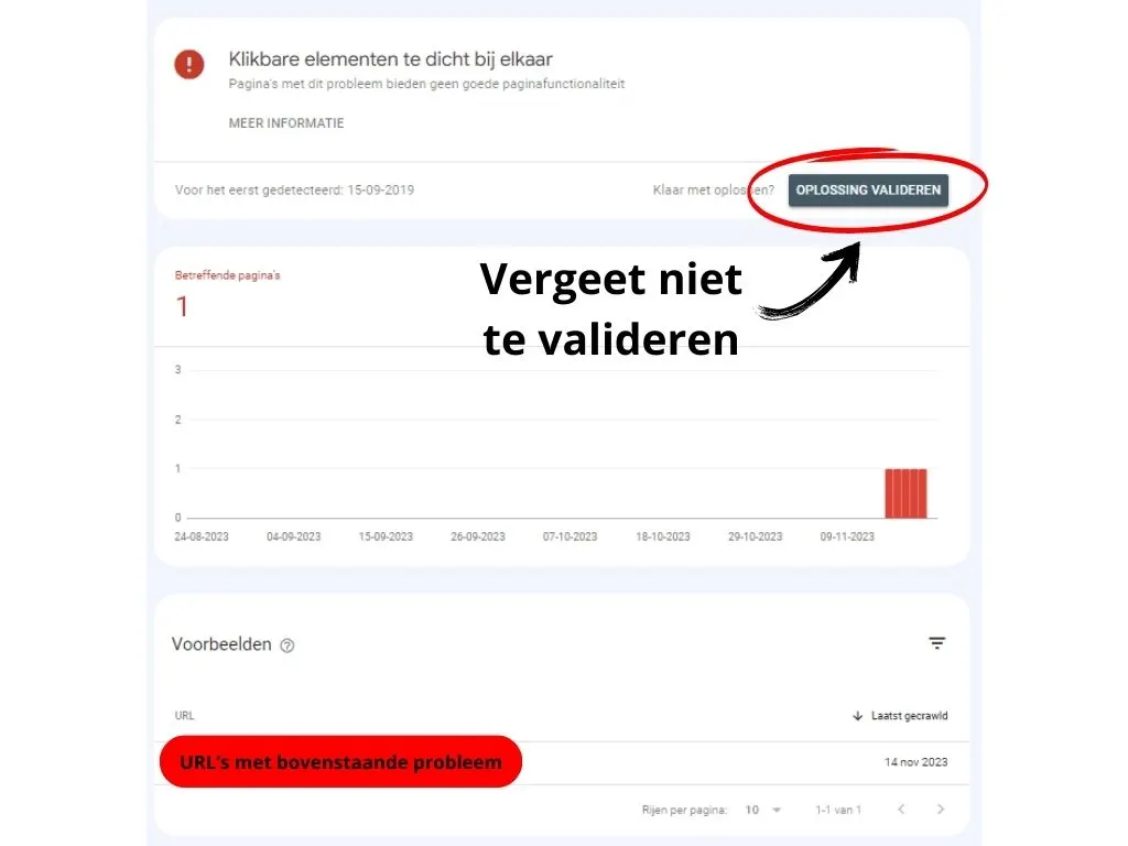 google search console mobile usability report fixing an issue