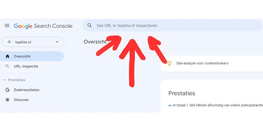 inspecting a url in google search console