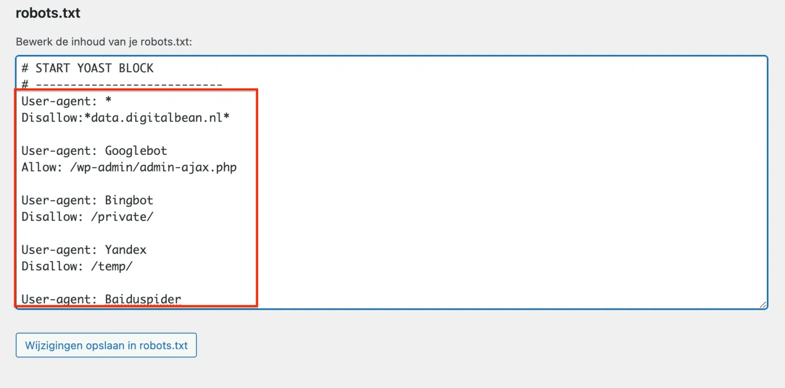 examples of addressing user-agents in a robots.txt file